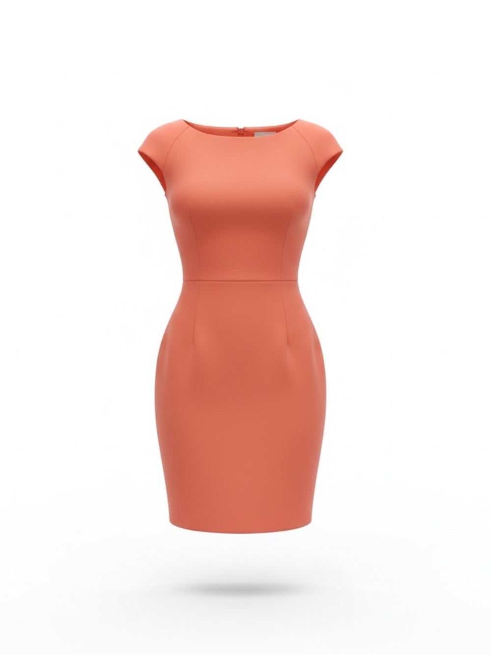 Calvin Klein Coral Cap-Sleeve Sheath Midi Dress